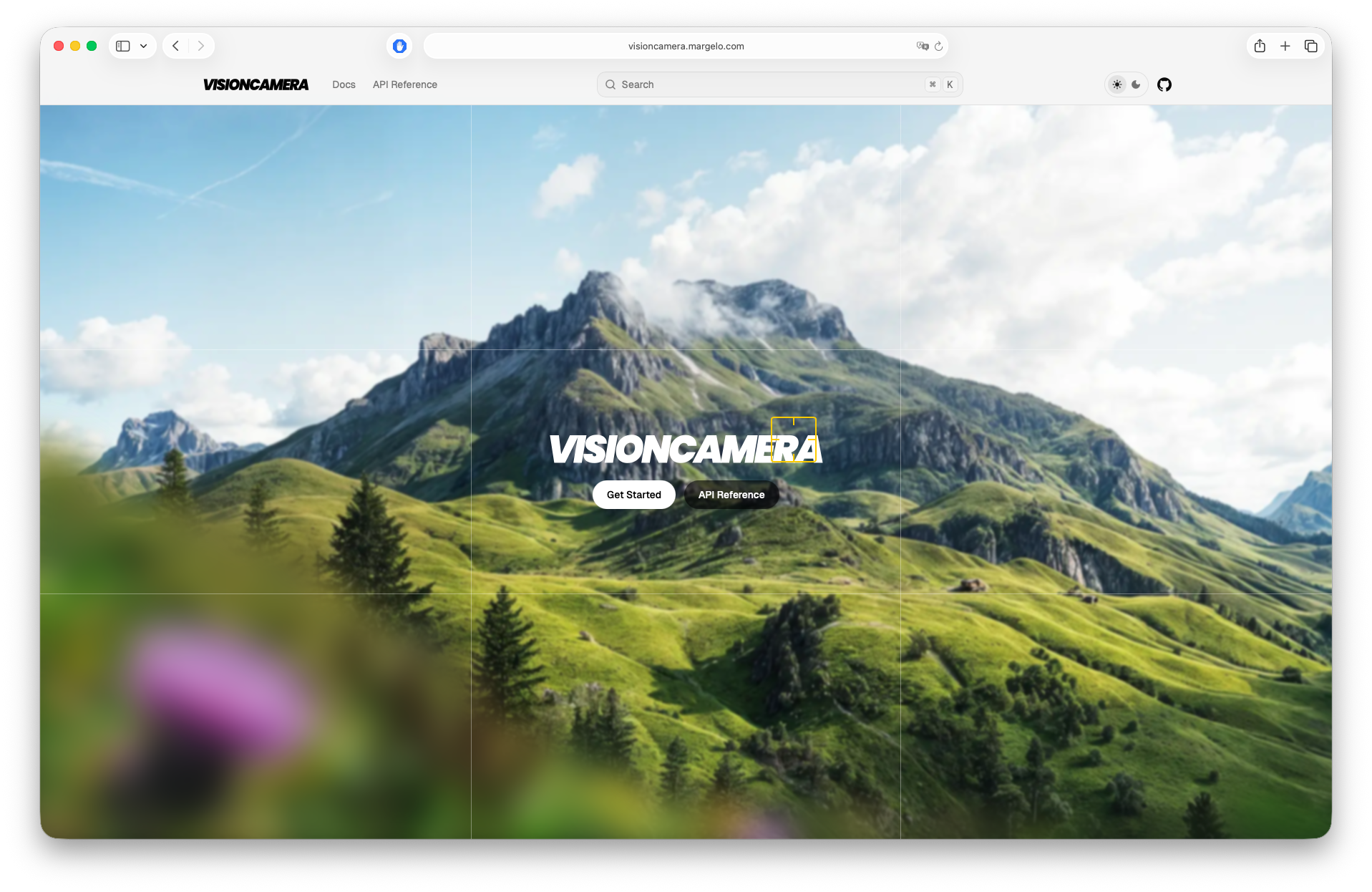 visioncamera.margelo.com Landing Page